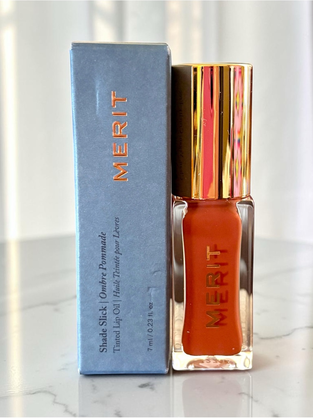 💎 Merit Shade Slick Tinted Lip Oil in Au Natural Full-Size New In Box